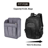 Felt Backpack Organizer Insert, Rucksack Bag Accessories, with Iron Zipper, Rectangle, Slate Blue, 36.5x29x3cm