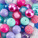 Colorful Acrylic Kid Chunky Beads Sets, Round, for Children DIY Craft Necklace Bracelets Jewelry, Mixed Color, 19.5~20x18~19mm, Hole: 2.5~2.8mm