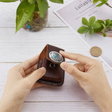 Leather Lighter Storage Bag, Lighter Case, with Belt Loop & Alloy Indian Head Pattern Snap Button, Coconut Brown, 77x58x38mm, Hole: 44x8mm, Inner Diameter: 39x15.5mm