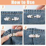 10 Sets 10 Style Alloy Enamel Adjustment Waist Tightener Buckle Buttons, with Resin and ABS Plastic Beads, for Dress Jeans Too Big Loose, Mixed Shapes, Platinum & Light Gold, 14~17x28~50x2.5~5mm, Hole: 1.2~1.8mm, 1 set/style