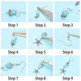 DIY Ocean Theme Earring Making, with Natural Amazonite & Synthetic Turquoise Beads, Glass Beads, Alloy Pendants and Brass Earring Hooks, Turquoise