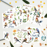 12 Sheets 12 Style PVC Stickers, Heat Transfer Film, for Window Decoration, Bird, 140x140mm, 1 sheet/style
