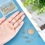 4 Sets 2 Colors Brass Earring Hooks, with Ice Pick Pinch Bails, Mixed Color, 28mm, Pin: 1mm, 2 sets/color