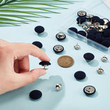 32 Sets Cloth Cap Nail Button, with Iron Rivet, Hat Accessories, Prussian Blue, Button: 17x7mm, Hole: 1mm, Rivet: 11x3mm, Pin: 1mm