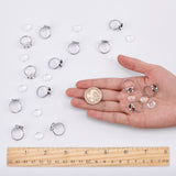 DIY Finger Ring Making Kits, including Adjustable Brass Ring Components and 12mm Transparent Clear Half Round Glass Cabochons, Platinum,  Inner Diameter: 17mm, 80pcs/box