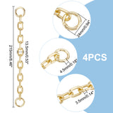 4Pcs Aluminium Bag Extender Chains, with Spring Gate Rings, for Bag Straps Replacement Accessories, Platinum, 21.5x1.35x0.35cm