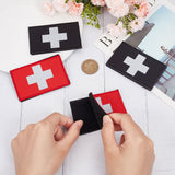 4Pcs 2 Colors Reflective First Aid Cross Patches, Medical Hoop & Loop Badge, Rectangle, Mixed Color, 50x80x3.5mm, 2pcs/color