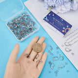 100Pcs 304 Stainless Steel Leverback Earring Findings, with Loops & 150Pcs Open Jump Rings, Stainless Steel Color, 15x10x2mm, Hole: 1.5mm