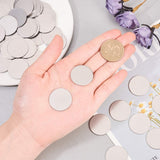 Stainless Steel Stamping Blank Tag Cabochons, Flat Round, Stainless Steel Color, 30x1mm, 30pcs/box