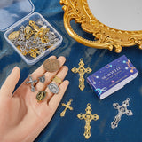 Religion Theme Jewelry Making Finding Kits, Including Alloy Oval Chandelier Component Link & Cross Pendants, Mixed Color, 40Pcs/style