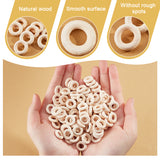 Donut Wooden Linking Rings, Dyed, Lead Free, Wheat, 15x4.5mm, Inner Diameter: 8mm