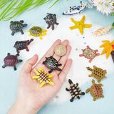 1 Set Sea Turtle Plastic Figurines Display Decorations, Micro Landscape Fish Tank Decoration Accessories, Mixed Color, 40~53x28~40x11~20mm, 12pcs/set