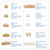 Jewelry Basics Class Kit Gold Lobster Clasp Jump Rings Alloy Drop End Pieces Ribbon Ends Twist Extender Chains Mix 10 Style Lots in In A Box