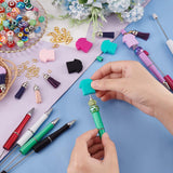 DIY Personalized Beadable Pen Sets, Including ABS Plastic Ball-Point Pen, Polymer Clay European Beads, Silicone Nurse Shirt Beads, Resin Beads, Faux Suede Tassel, Mixed Color, Pen: 148x12mm, 6 colors, 2pcs/color, 12pcs