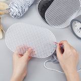 &reg 4Pcs 2 Colors Plastic Mesh Canvas Sheets, for Embroidery, Yarn Craft, Knitting & Crochet Bag Bottom, Oval, Mixed Color, 20.1x12.5x0.15cm, 2pcs/color