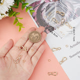 10Pcs Brass Hook Clasps, with 20Pcs Jump Rings, Real 24K Gold Plated, Hook Clasps: 19x8x2mm, Hole: 3mm, 10pcs