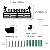 Sports Theme Iron Medal Hanger Holder Display Wall Rack, with Screws, Running Pattern, 130x290mm