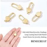 Brass Lobster Claw Clasps, Oval, Real 18K Gold Plated, 25x10x4mm, Hole: 3x2mm, 6pcs/box