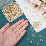 400Pcs 10 Styles Brass Round Rings, Soldered Jump Rings, Closed Jump Rings, Golden & Silver, 18~21 Gauge, 5~10x0.7~1mm, Inner Diameter: 3~8mm, 40pcs/style