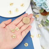 304 Stainless Steel Pendants, Laser Cut, Flat Round with Constellation/Zodiac Sign, Golden, 12x1mm, Hole: 3mm, 12 constellations, 1pc/constellation, 12pcs/box