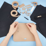 DIY Bag Purse Making Kits, including Imitation Leather Cover, Silk Ribbon, Alloy & Iron Findings, Black, 21.2x7.2x0.2cm, Hole: 1.2mm