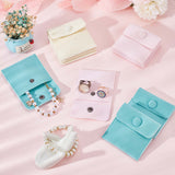 3 Colors Square Velvet Jewelry Bags, with Snap Fastener, Mixed Color, 6.7~7.3x6.7~7.3x0.95cm, 3pcs/color, 9pcs/bag