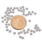 Tibetan Silver Alloy Spacer Beads, Lead Free & Cadmium Free, Christmas Snowflake, Antique Silver, 4x1.5mm, Hole: 1mm, 200pcs/box