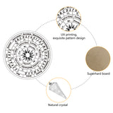 Pendulum Board Dowsing Necklace Divination DIY Making Kit, Including Plywood Sign Board, Natural Amethyst Chakra Dowsing Pendulum, Sun, Dowsing Pendulum: 27.2cm, 1pc/set