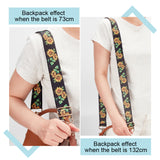 5Pcs 5 Colors Flower Pattern Polyester Adjustable Webbing Bag Straps, with Alloy Swivel Clasps, Mixed Color, 73~132x3.8cm, 1pc/color