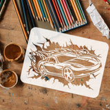 Plastic Drawing Painting Stencils Templates, for Painting on Scrapbook Fabric Tiles Floor Furniture Wood, Rectangle, Sports Car, 29.7x21cm