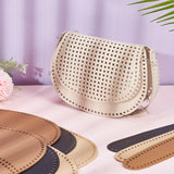 4 Sets 4 Colors DIY PU Imitation Leather Underarm Bag Knitting Mesh Sheet, Template for Horseshoe Shape Purse Making, Mixed Color, 14.5~42x4~19cm, 1 set/color