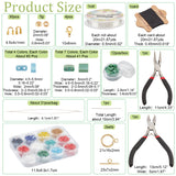 DIY Tile Bracelet Necklace Making Kit, Including Rectangle Glass Seed Beads, 304 Stainless Steel & Alloy Clasps, Pliers & Cutter, Needles, Mixed Color