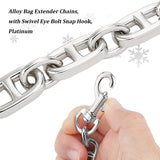 Alloy Bag Extender Chains, with Swivel Eye Bolt Snap Hook, Platinum, 120mm