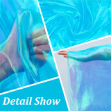 Laser Polyester Fabric, for Stage Show Decoration, Deep Sky Blue, 1500x0.1mm