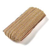 Polyester Braided Ribbons, Garment Accessories, Oval Pattern, Gold, 3/8 inch(11mm), about 13.12 Yards(12m)/Roll