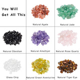 Natural Gemstone and Glass Chip Beads Sets, for Jewelry Making, 5~8x5~8mm, Hole: 1mm