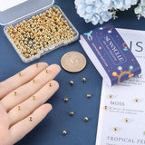 304 Stainless Steel Beads, Round, Golden, 4x3.5mm, Hole: 1.6mm, 300pcs/box