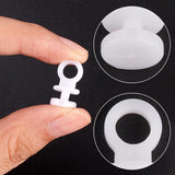 Plastic Curtain Track Glider Hooks, Curtain Rail Slider Hooks, White, 18x9mm, Hole: 5mm, 200pcs/bag