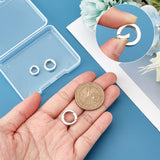 3Pcs 3 Styles 925 Sterling Silver Spring Gate Rings with 925 Stamp, Silver, 9 Gauge, 10~14x3mm, Hole: 6~9.5mm, 1pc/style