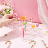 20-Hole Arc-Shaped Transparent Acrylic Lollipop Display Holder, Cake Pop Stand for Baby Shower, Birthday, Anniversary, Wedding Party, Clear, 16x22x6cm, Hole: 3mm