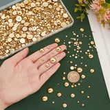 10 Style ABS Plastic Cabochons, Half Round, Golden, 2~14x1~7mm, 4040pcs/box