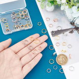 60Pcs 6 Style Brass Bead Frame, Hexagon, Mixed Color, 9~11x8~10x2~2.5mm, Hole: 0.9~1mm, 10pcs/style
