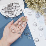 DIY Flat Round Adjustable Ring Making Kit, Including 304 Stainless Steel Finger Ring Components Settings, Glass Cabochons, Stainless Steel Color, 80Pcs/bag