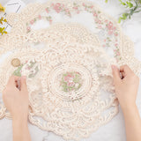 6Pcs 3 Style Polyester Embroidery Table Mats, Placemats for Dining Table Decoration, Mixed Color, 312~455x291~327x1~1.5mm, 2pcs/style