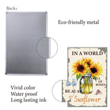 Vintage Metal Iron Tin Sign Poster, Wall Decor for Bars, Restaurants, Cafes Pubs, Sunflower, Vase, 300x200x0.5mm, Hole: 5x5mm