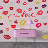 PVC Wall Stickers, Wall Decoration, Lip Pattern, 390x900mm, 2 sheets/set