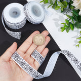 3 Rolls 3 Styles  Halloween Printed Polyester Grosgrain Ribbon, Spider Web Pattern, for Costume Decoration, White, 3/8 ~1 inch(9~26mm), 5 yards/roll, 1 roll/style