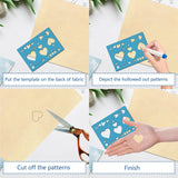 Acrylic Earring Handwork Template, Card Leather Cutting Stencils, Deep Sky Blue, Heart Pattern, 130x90x2mm, 2pcs/set