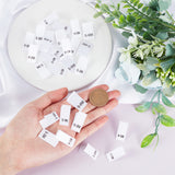 600Pcs 6 Style Baby Childen Clothing Size Labels, Woven Crafting Craft Labels, for Clothing Sewing, White, 50x15mm, 100pcs/style