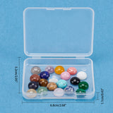 Gemstone Cabochons, Half Round/Dome, 10x4~5mm, 20 materials, 2pcs/material, 40pcs/box